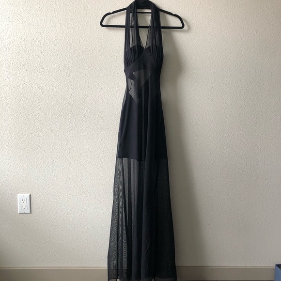 Cache Dresses & Skirts - Caché/Tadashi Black Sheer Mesh Dress Sz XS